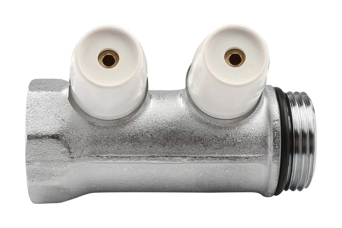 Коллектор Tiemme 2 отвода, регулируемый 1"х1/2(16) MAXIMA (никель) 1860022 / 1868K