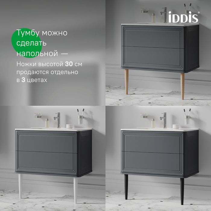 Мебель для ванной Iddis Oxford Neo 80 см темно-серый матовый