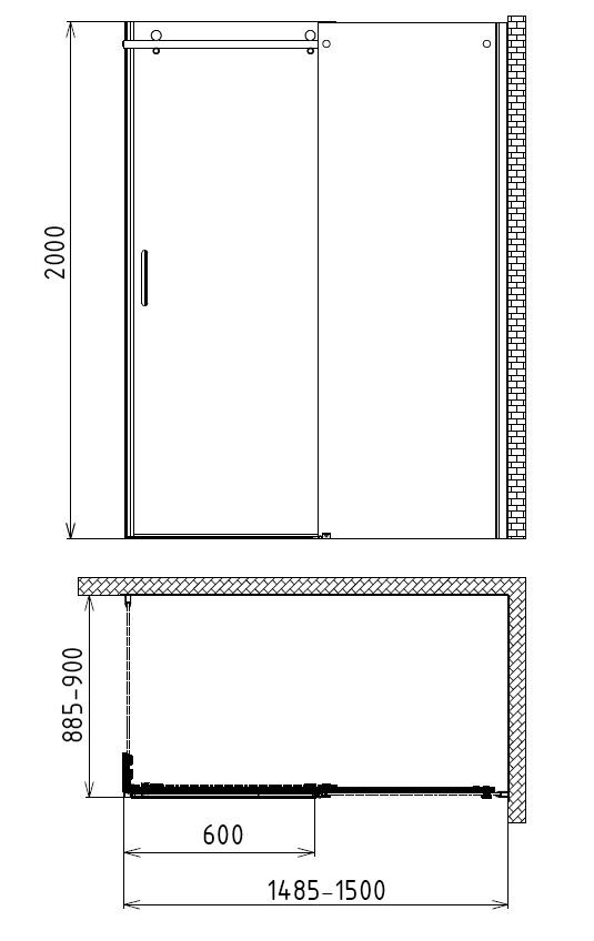 Душевой уголок Gemy Modern Gent S25161 R 90x150