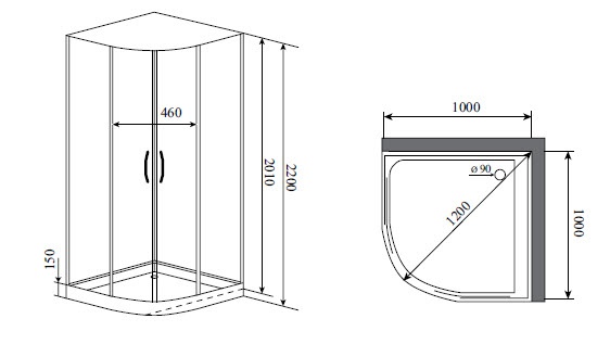 Душевая кабина Timo Premium Impi H-517 100x100