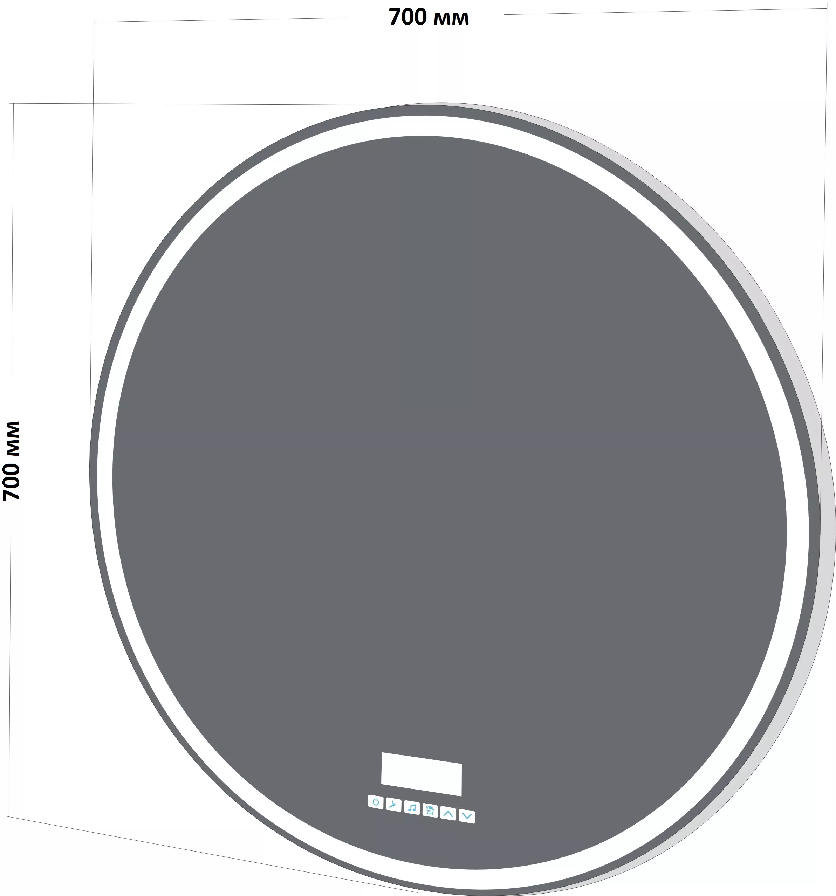 Зеркало Belbago SPC-RNG-700-LED-TCH-RAD 70x70 см с bluetooth, термометром и радио