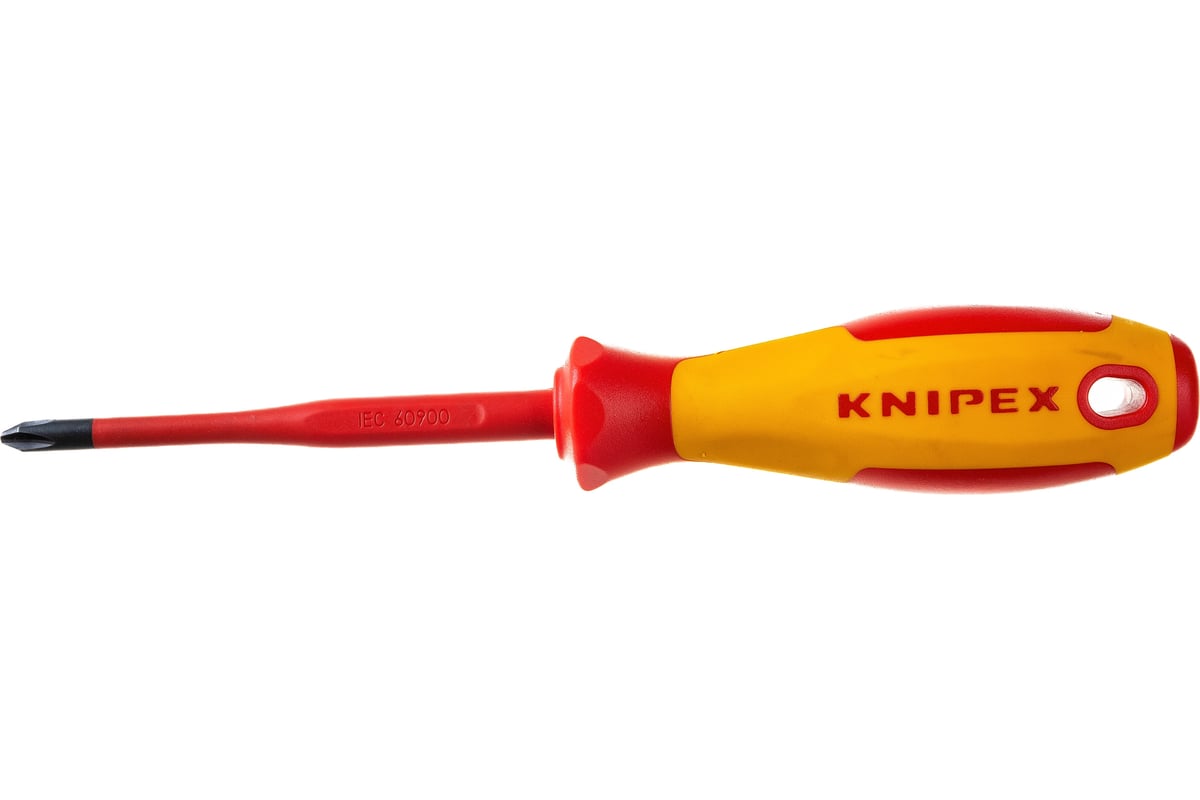 Крестовая отвертка Knipex PH2 тонкая, VDE, длина лез 100 мм, L-212 мм KN-982402SL