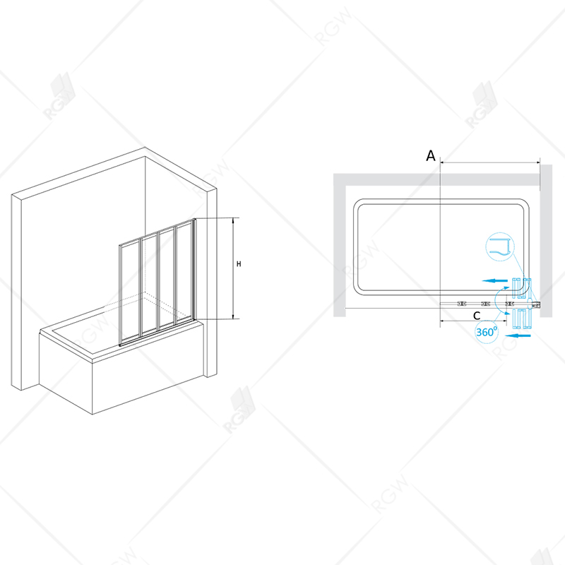 Шторка для ванны RGW Screens SC-23 100x150