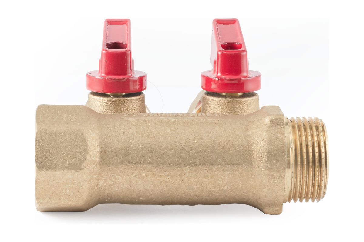 Коллектор с шаровыми кранами PROFACTOR в/н 3/4" х 2 вых 16 цанга PF MVP 266.2