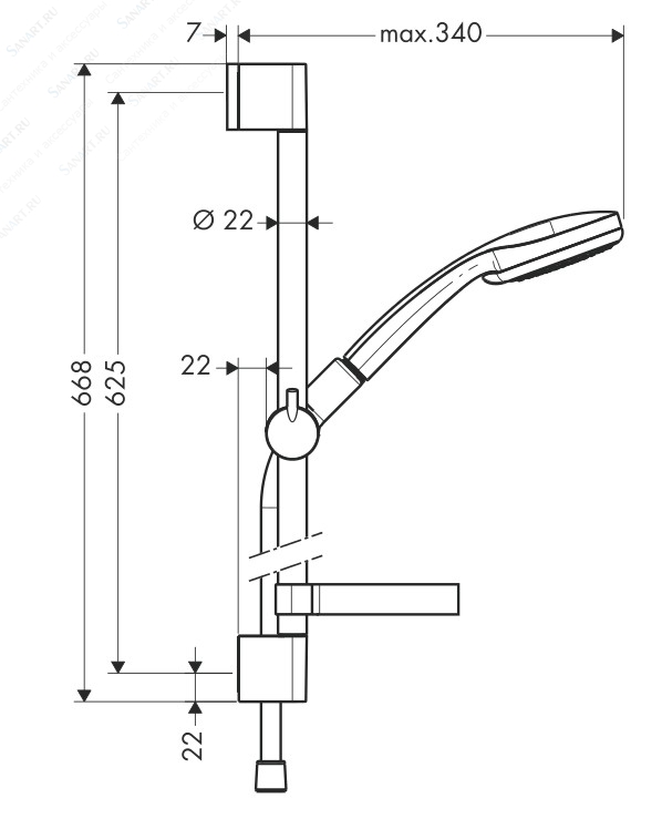 Душевой гарнитур Hansgrohe Croma 100 Multi/Unica C 27775000