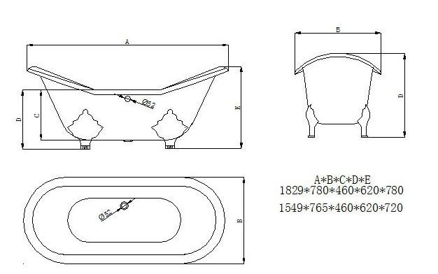 Чугунная ванна Sharking SW-1005A 155x76