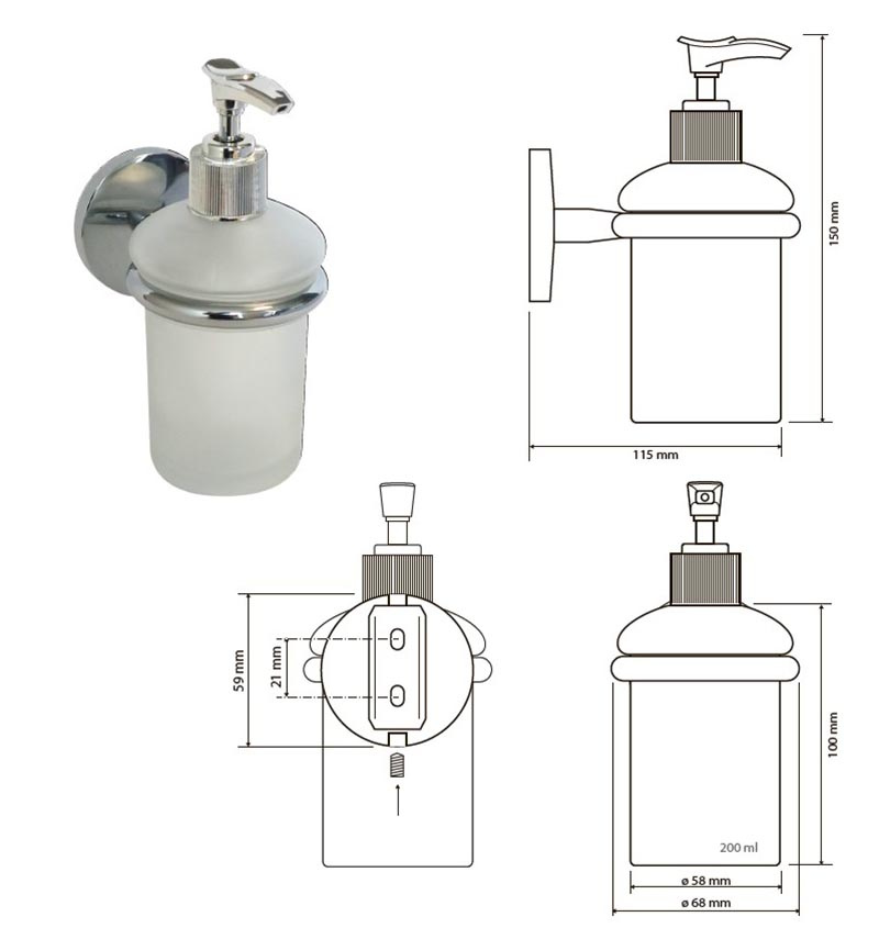 Дозатор жидкого мыла Bemeta Alfa 102408022 хром