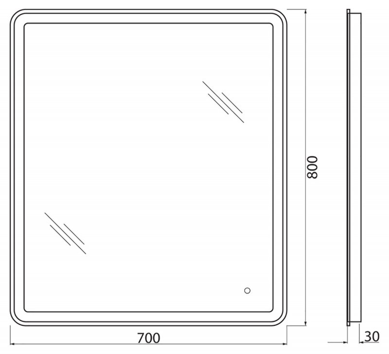 Зеркало BelBagno SPC-MAR-700-800-LED-TCH-WARM 70x80 см антипар