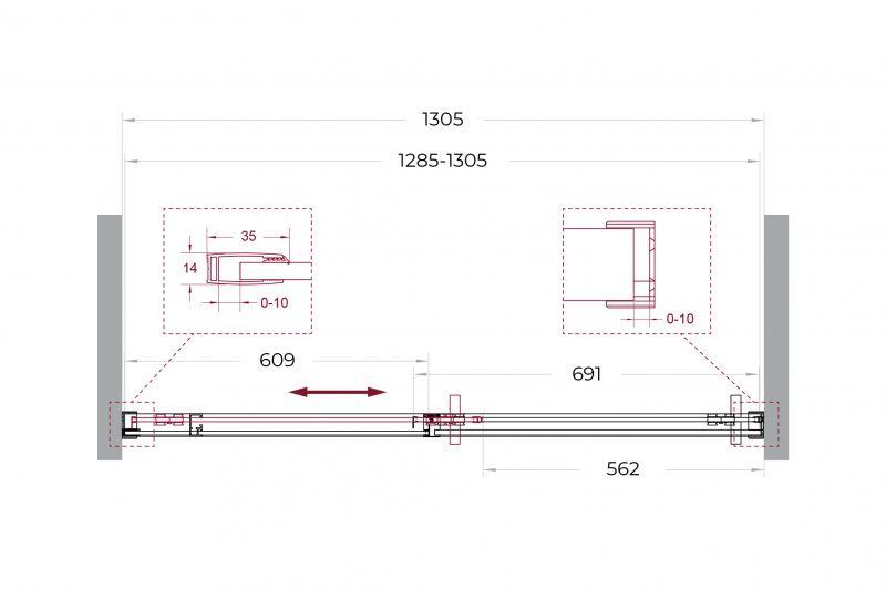 Душевая дверь BelBagno SOFT_CLOSE-1-BF-1-130-C-GM 130x200 прозрачная, оружейная сталь Душевая дверь BelBagno SOFT_CLOSE-1-BF-1-130-C-GM 130x200 прозрачная, оружейная сталь