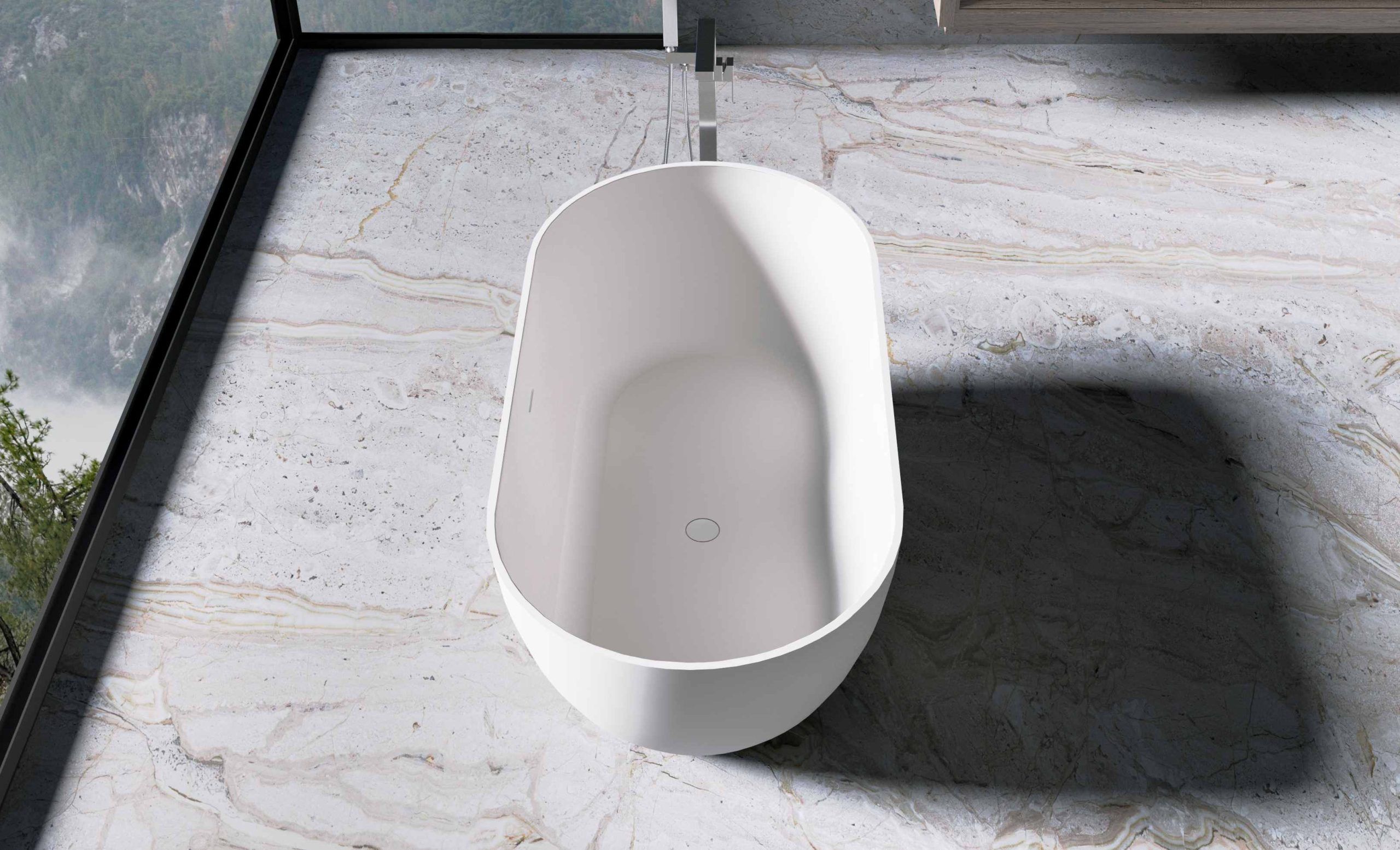 Ванна из искусственного камня Vincea Солид Серфейс (Solid Surface) VBT-4S04MW-1600 белый матовый 160x80 см