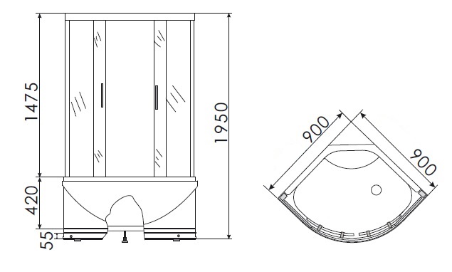 Душевой уголок Erlit Comfort ER0509T-C3