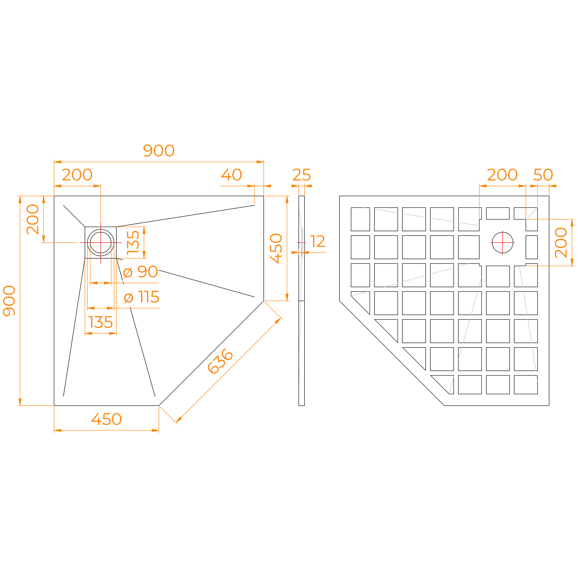 Поддон для душа RGW Stone Tray-W 90x90 камень, белый 14155099-01-11