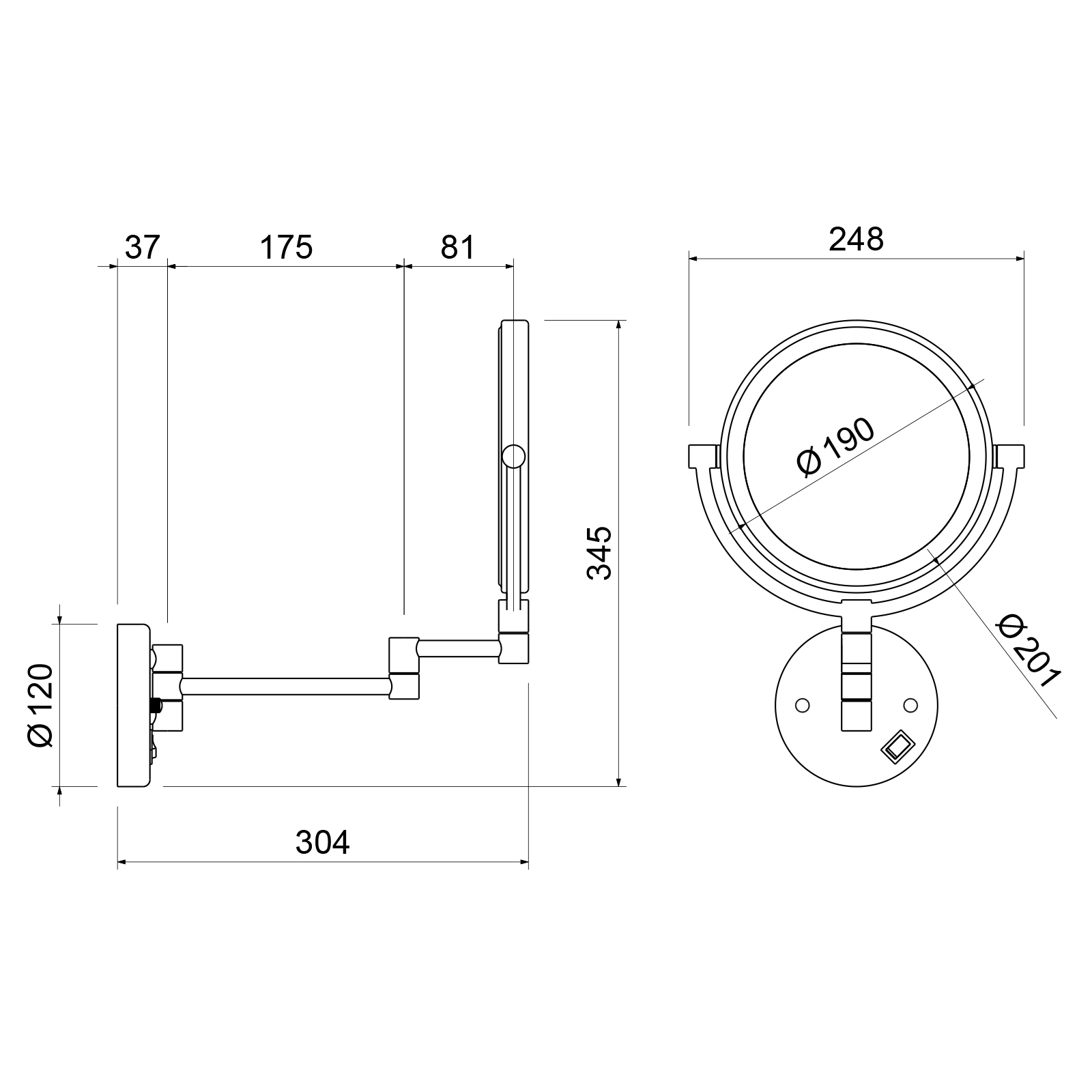 Зеркало косметическое Timo Saona 13376/00 с подсветкой, хром