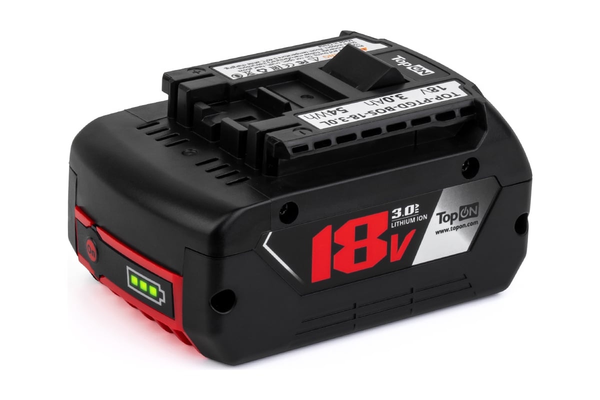 Аккумулятор для BOSCH 18V 3.0AH (LI-ION) LED PN: 2 607 336 170 Topon TOP-PTGD-BOS-18-3.0L