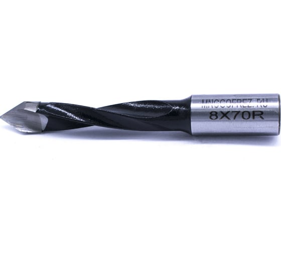 Сверло присадочное сквозное усиленное KJ2-V80204R (8х70 мм; хв-к 10 мм; правое вращение) МНОГОФРЕЗ 6630