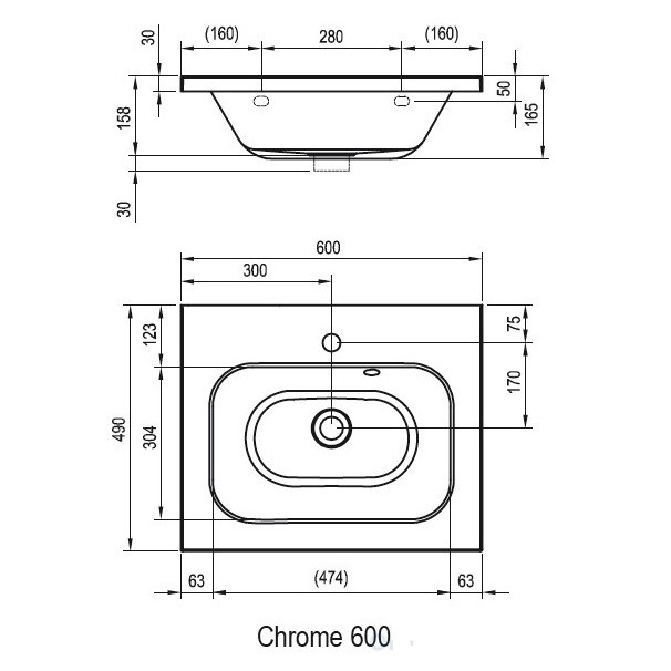 Мебель для ванной Ravak Chrome 60 см два ящика, капучино