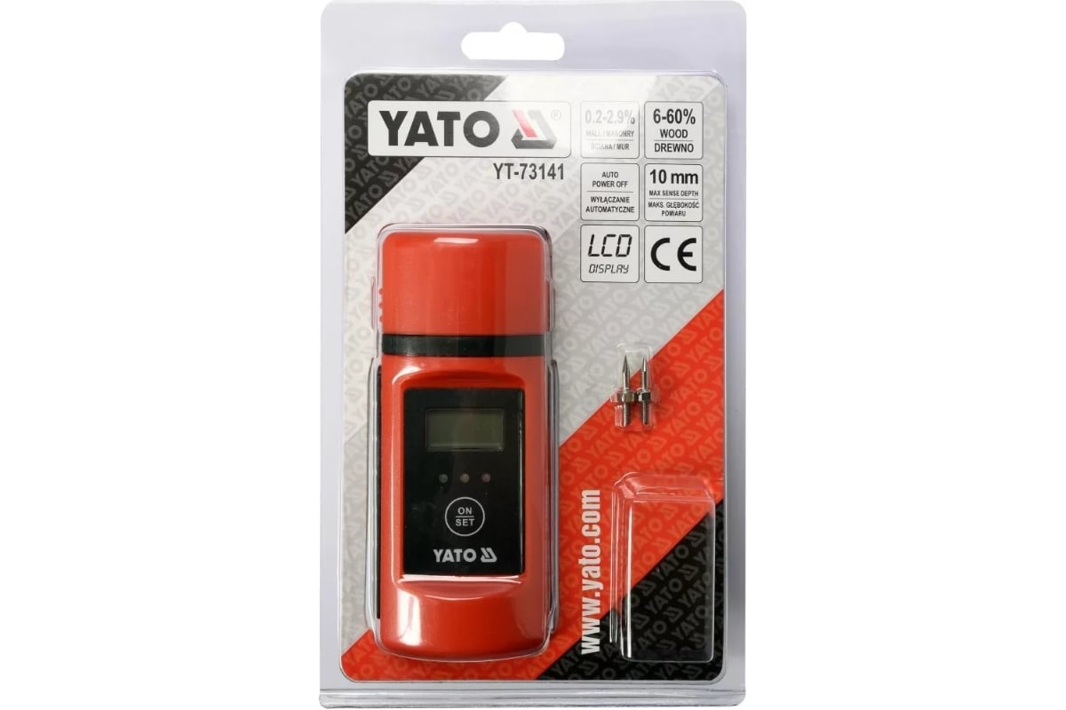 Измеритель влажности древесины и стройма Yato YT-73141