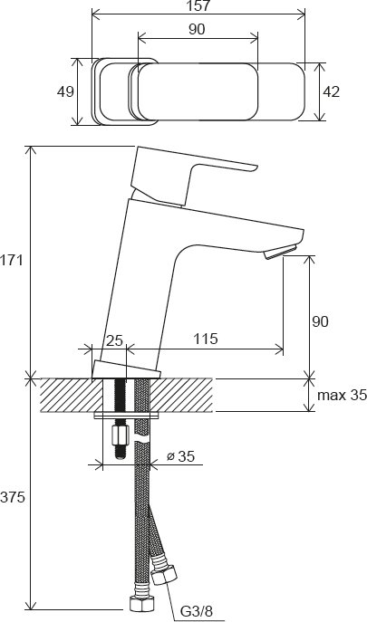 Смеситель для раковины Ravak 10° Free TD F 014.00 X070129