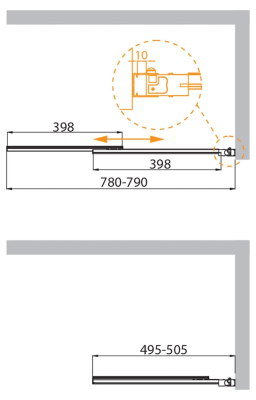 Шторка для ванны Cezares SLIDER-VF-11-80/150-C-Cr 80x150 прозрачная