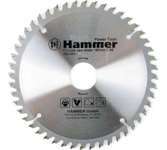 Диск пильный по ламинату Flex 205-203 CSB PL (165х30/20 мм; Z-48) Hammer 30674