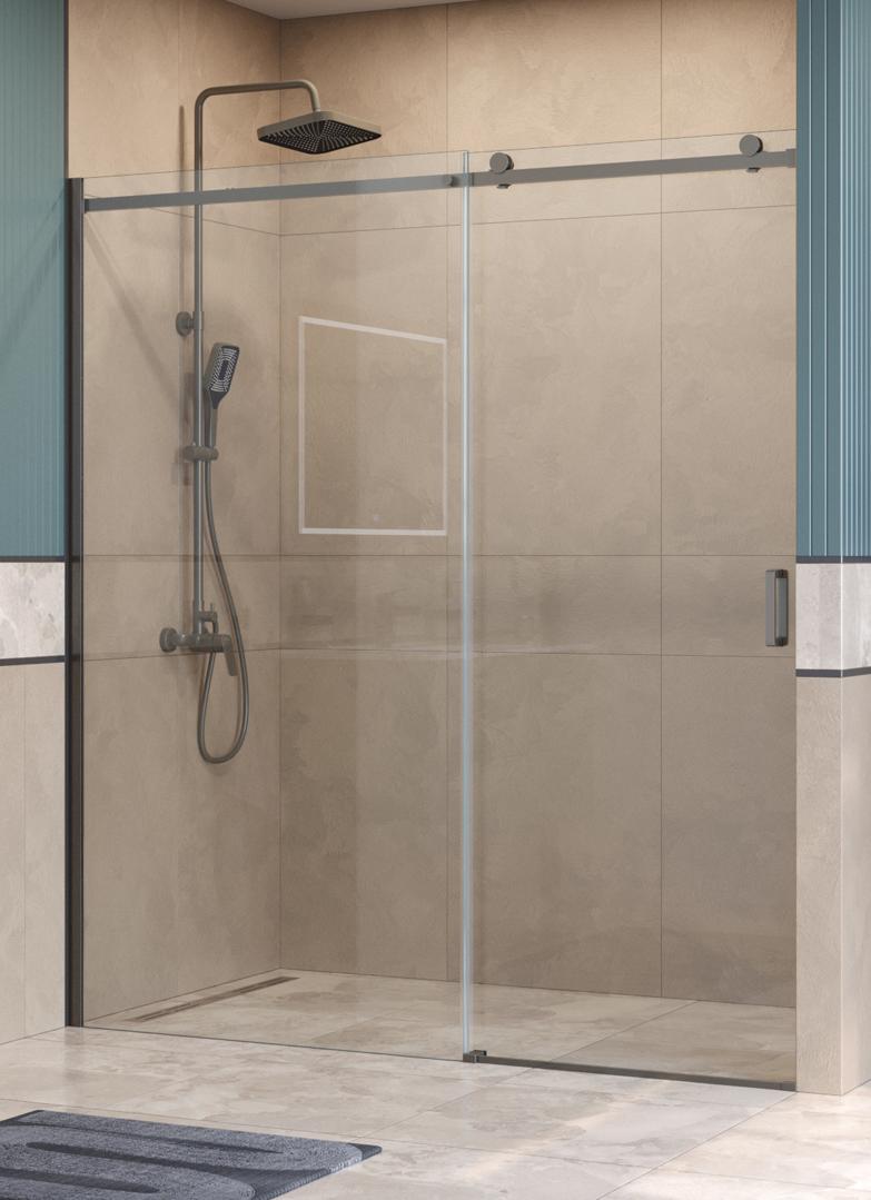 Душевая дверь BelBagno SOFT_CLOSE-2-BF-1-180-C-GM 180x200 прозрачная, оружейная сталь Душевая дверь BelBagno SOFT_CLOSE-2-BF-1-180-C-GM 180x200 прозрачная, оружейная сталь