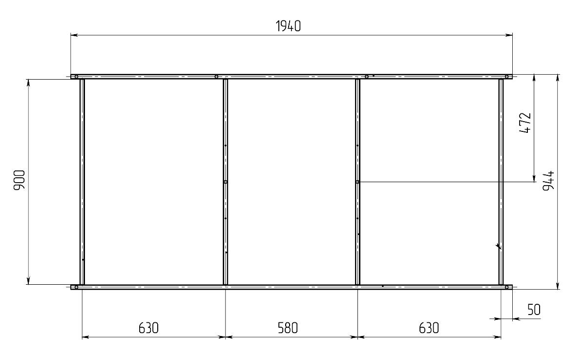 Каркас Marka One 200x100 универсальный