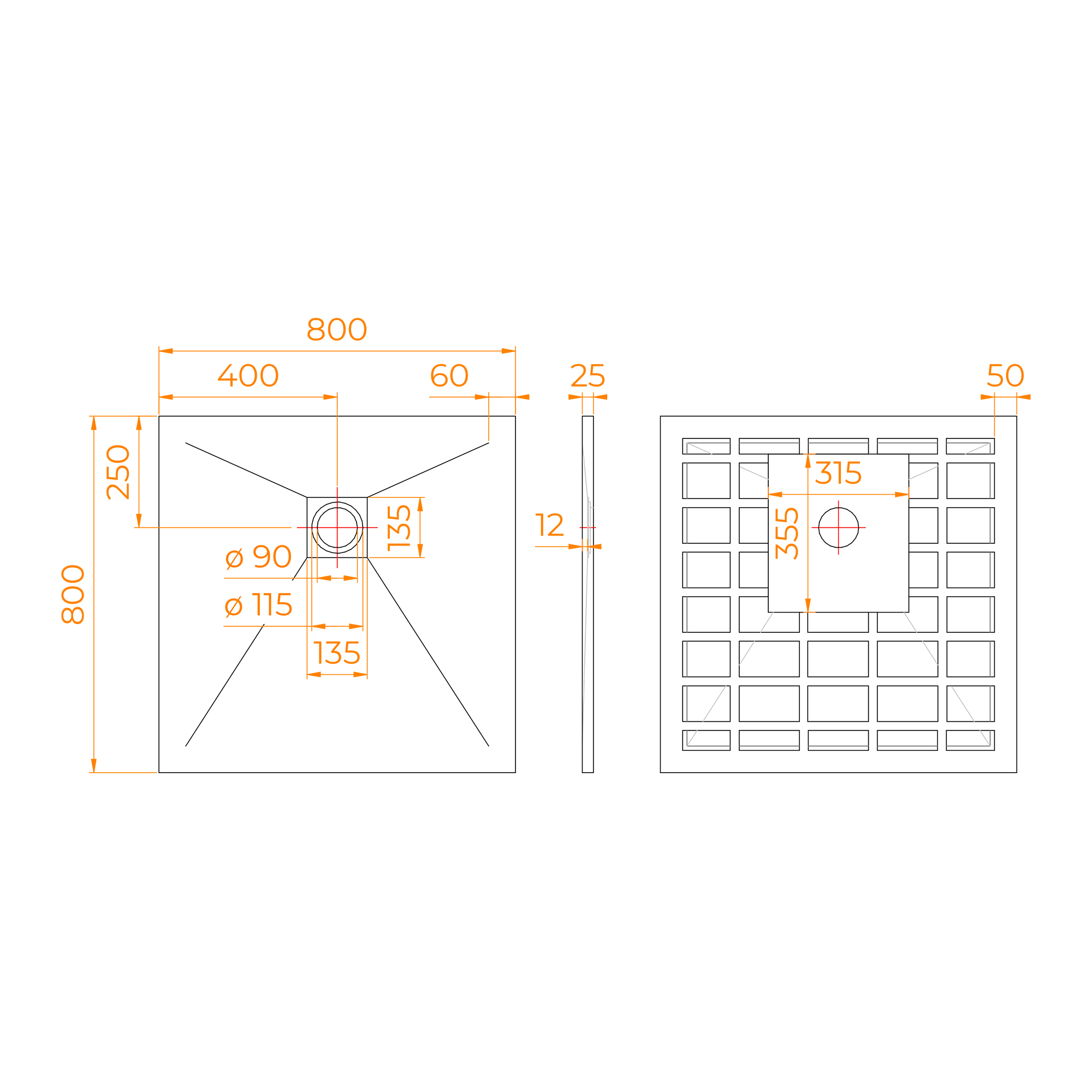 Поддон для душа RGW Stone Tray-W 80x80 камень, белый 14152088-01-11