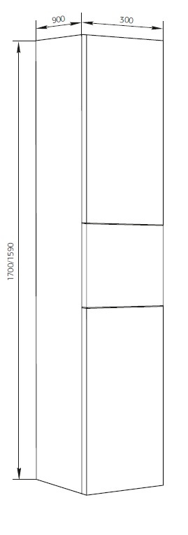 Шкаф пенал Marka One Mix 30x159 Push, ЛДСП