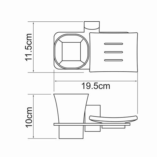 Держатель для стакана WasserKRAFT Exter K-5226 с мыльницей