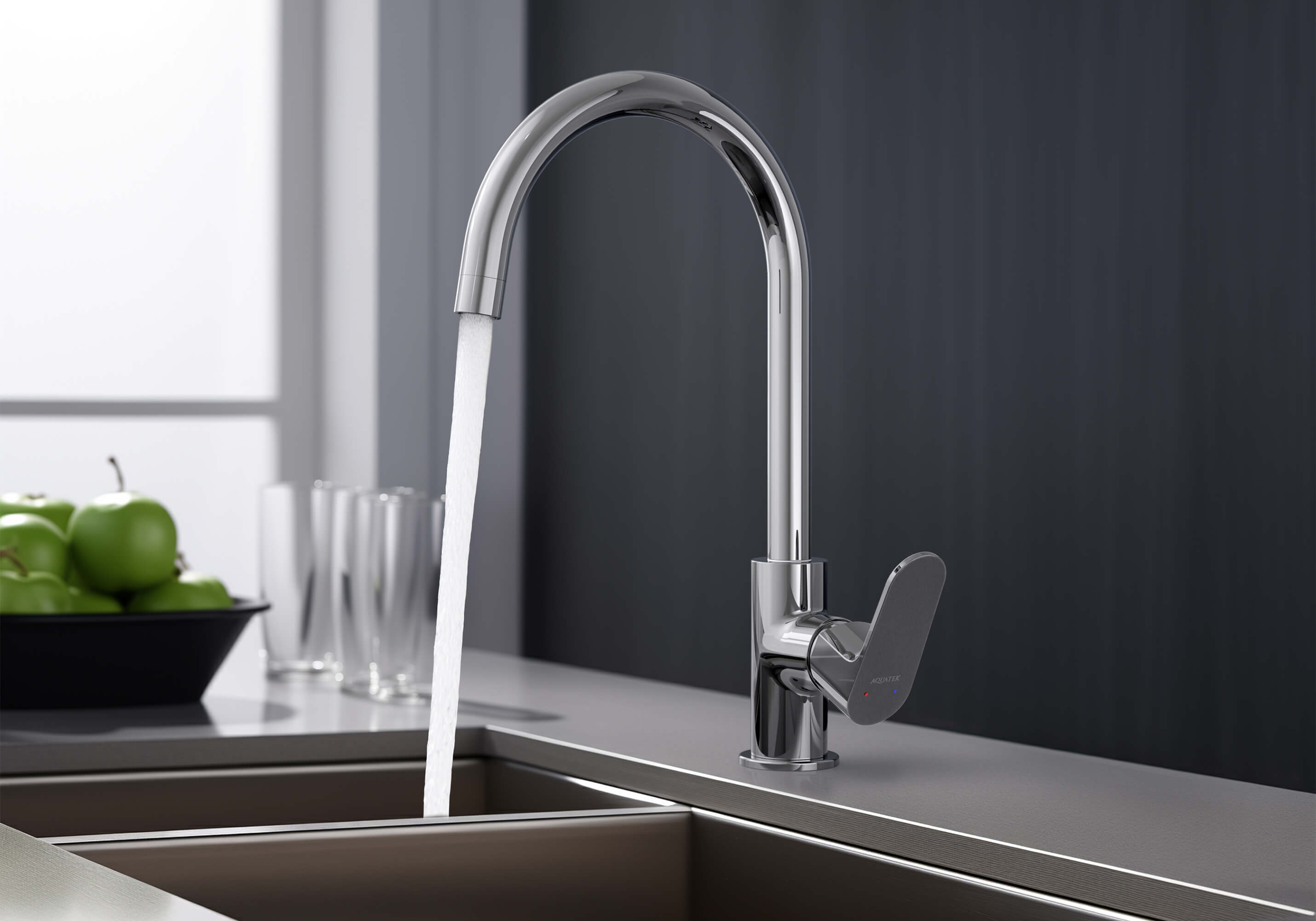 Смеситель для кухни Aquatek Оберон AQ1282CR хром