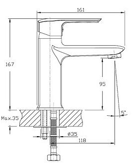 Cмеситель для раковины Orange Merci M13-021cr