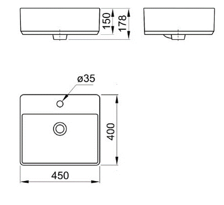 Раковина Акватон Geometry 45 см