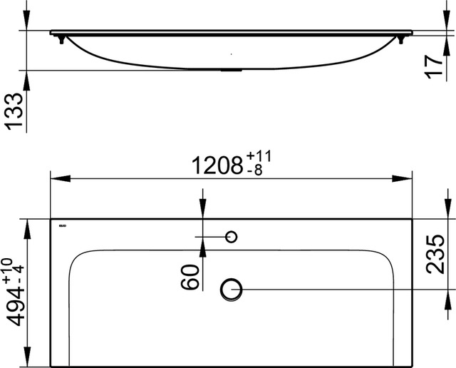 Раковина Keuco Plan 32980311201 120 см