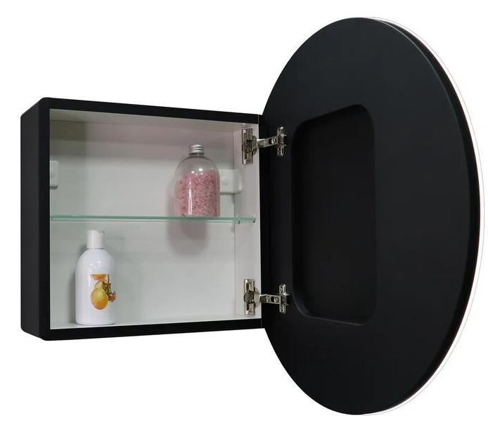 Зеркальный шкаф Континент Torneo LED 70x70 с подсветкой, черный МВК084