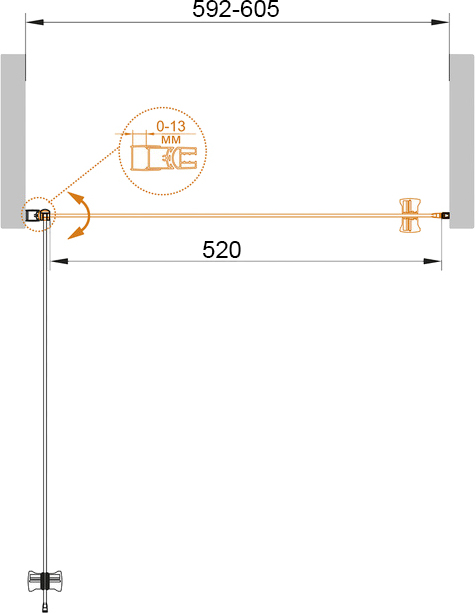 Душевая дверь Cezares ECO-O-B-1-60-C-NERO 60x190, прозрачная, черный