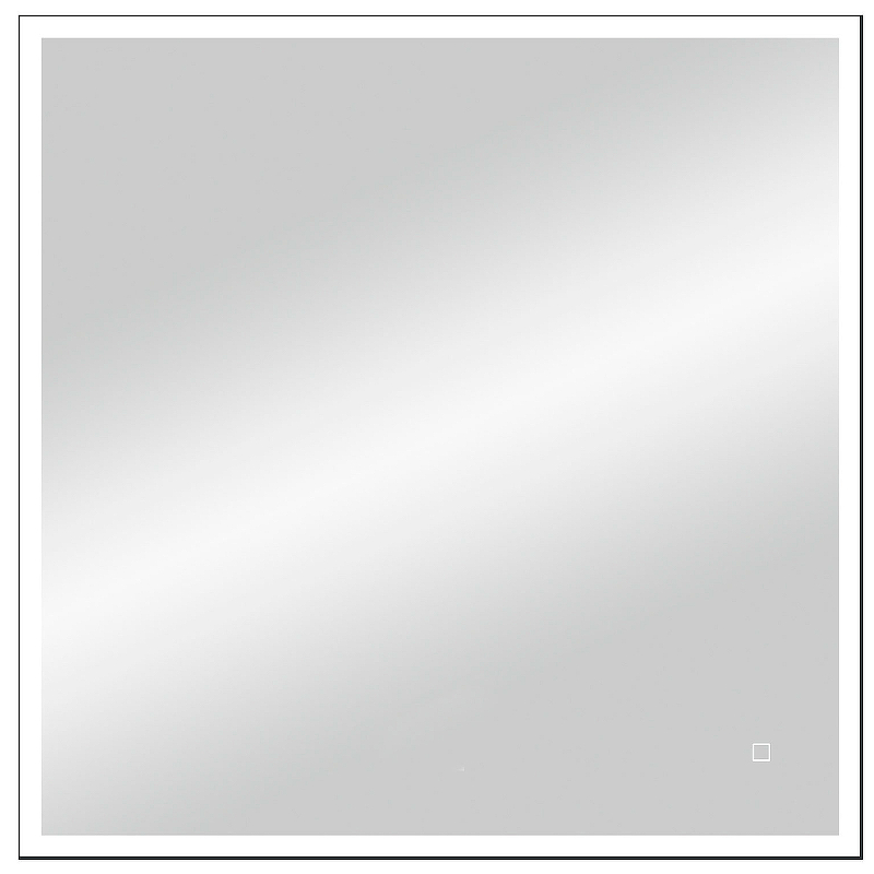 Зеркало Континент Solid Led 80x80 см с подсветкой, черный ЗЛП1608