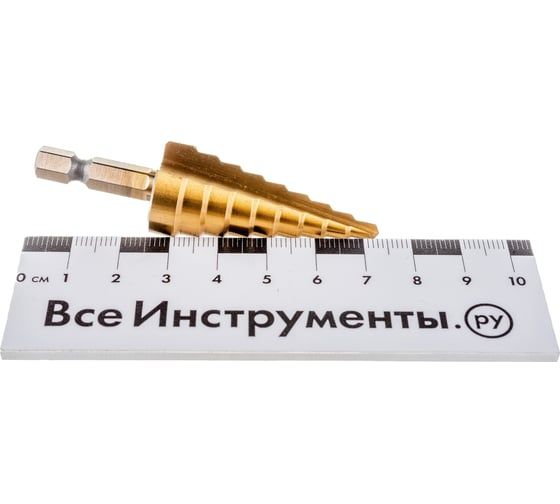 Сверло ступенчатое (4-20 мм; HSS TiN; шестигранный хвостовик) Тундра 2393928