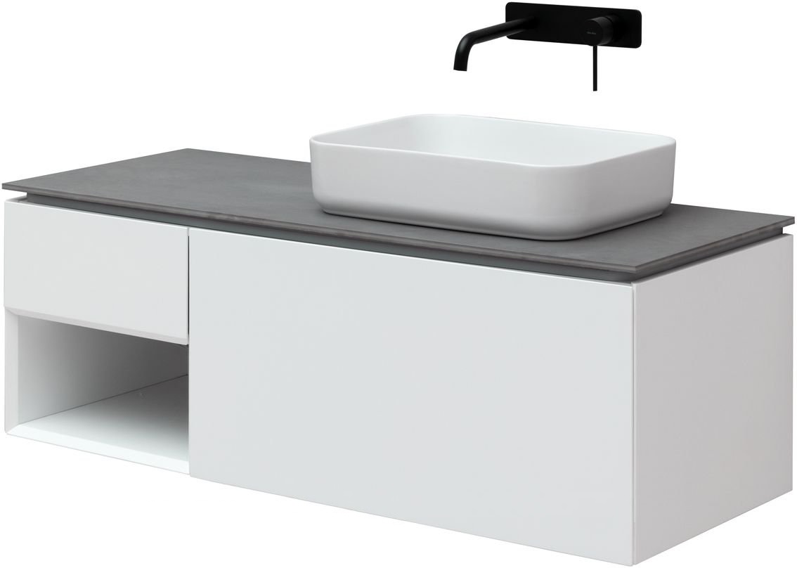 Мебель для ванной Allen Brau Infinity 120 см 1+1 ящик, правая white matt