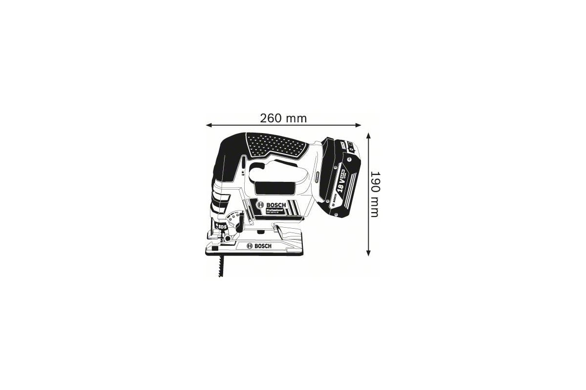 Аккумуляторный лобзик Bosch GST 18 V-LI B Solo 0.601.5A6.100