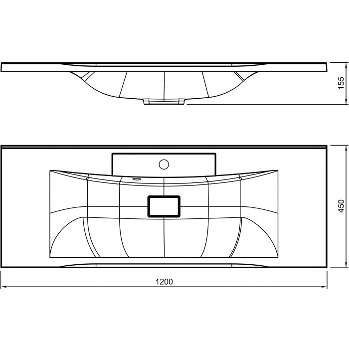 Раковина BelBagno Marino 120 BB1200/450-LV-MR-PR