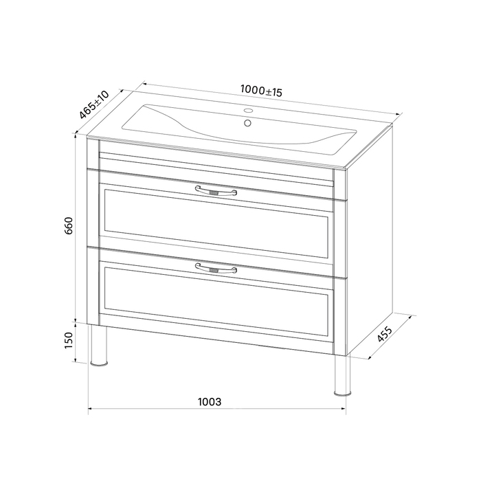 Тумба с раковиной Iddis Oxford 100 см OXF10W1i95K, белый