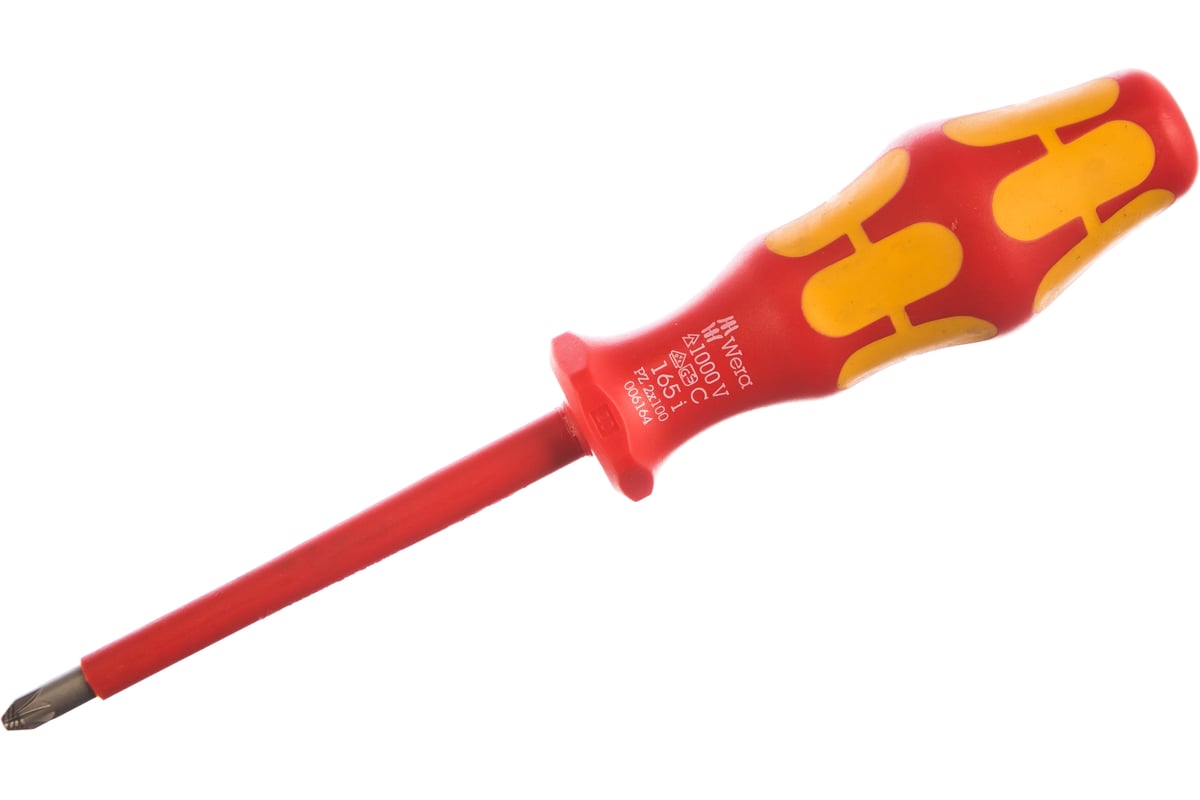 Отвёртка диэлектрическая WERA VDE, PZ 2х100 мм, WE-006164