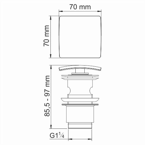 Донный клапан WasserKRAFT Sauer A168 с переливом, золото