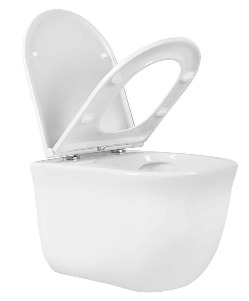 Подвесной унитаз SET Aquatek Классик-017 4в1, кнопка черный матовый