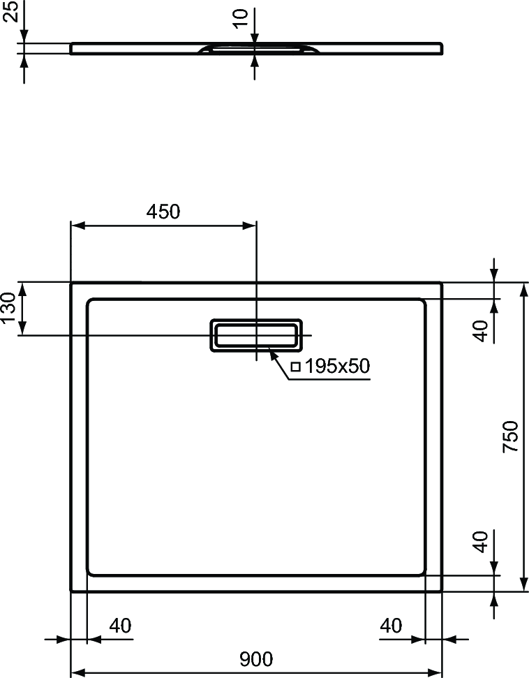 Поддон для душа Ideal Standart Ultra Flat New 90x75, белый глянцевый