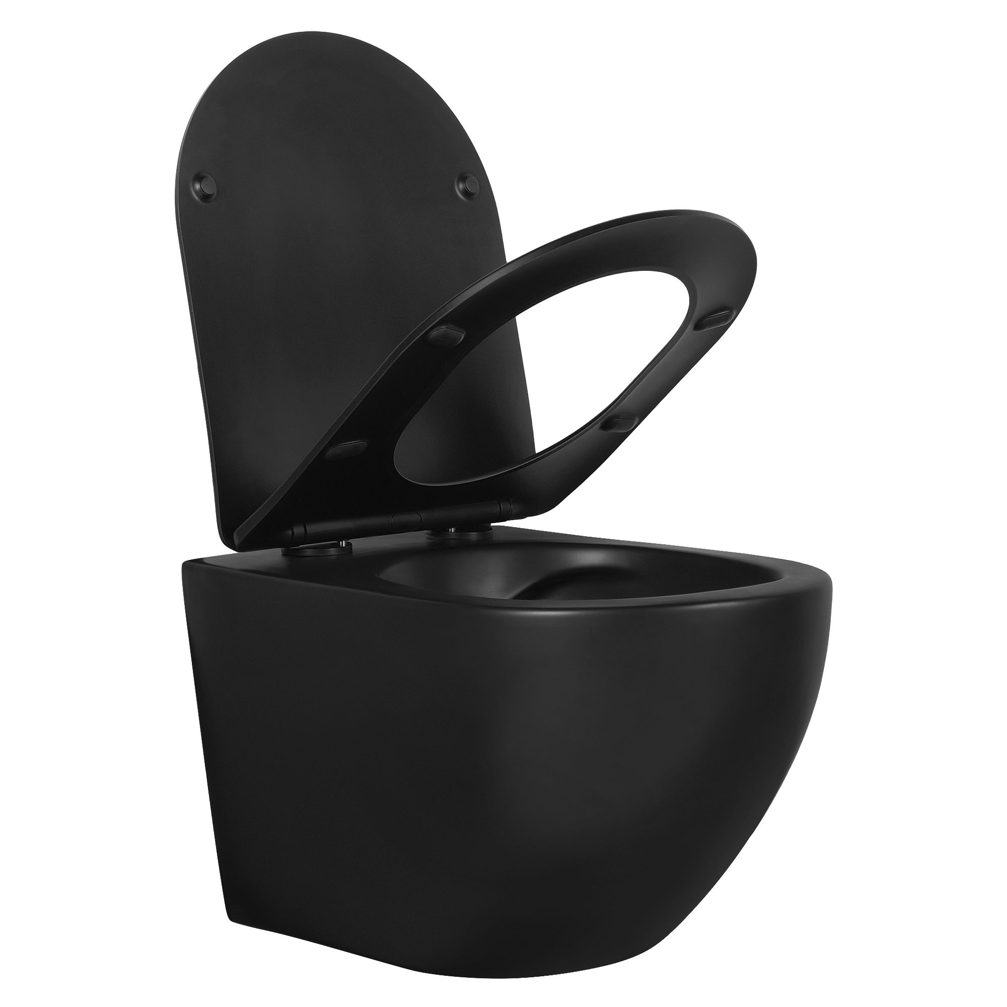 Подвесной унитаз SET Aquatek Европа MB-017 4в1, кнопка черный матовый