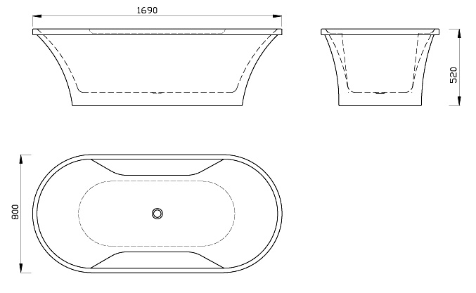 Акриловая ванна Gemy G9228 169x80