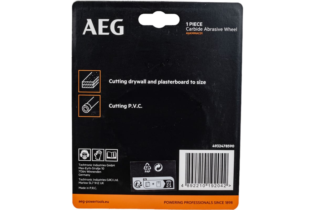 Диск карбидный AAKMMAC01 (76х10х1 мм) для отрезной машины AEG 4932478590