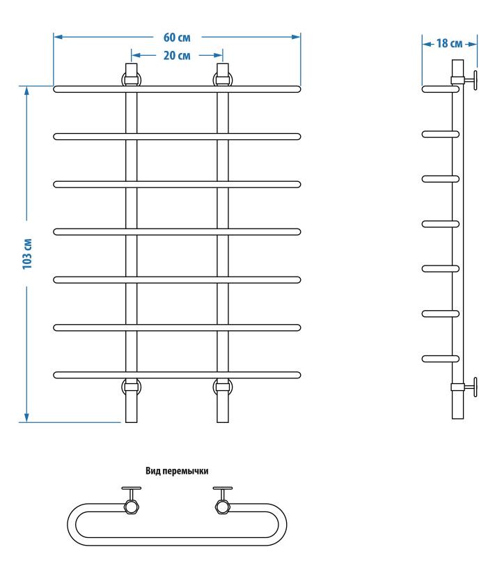 Полотенцесушитель водяной Energy Aero 100x60 см