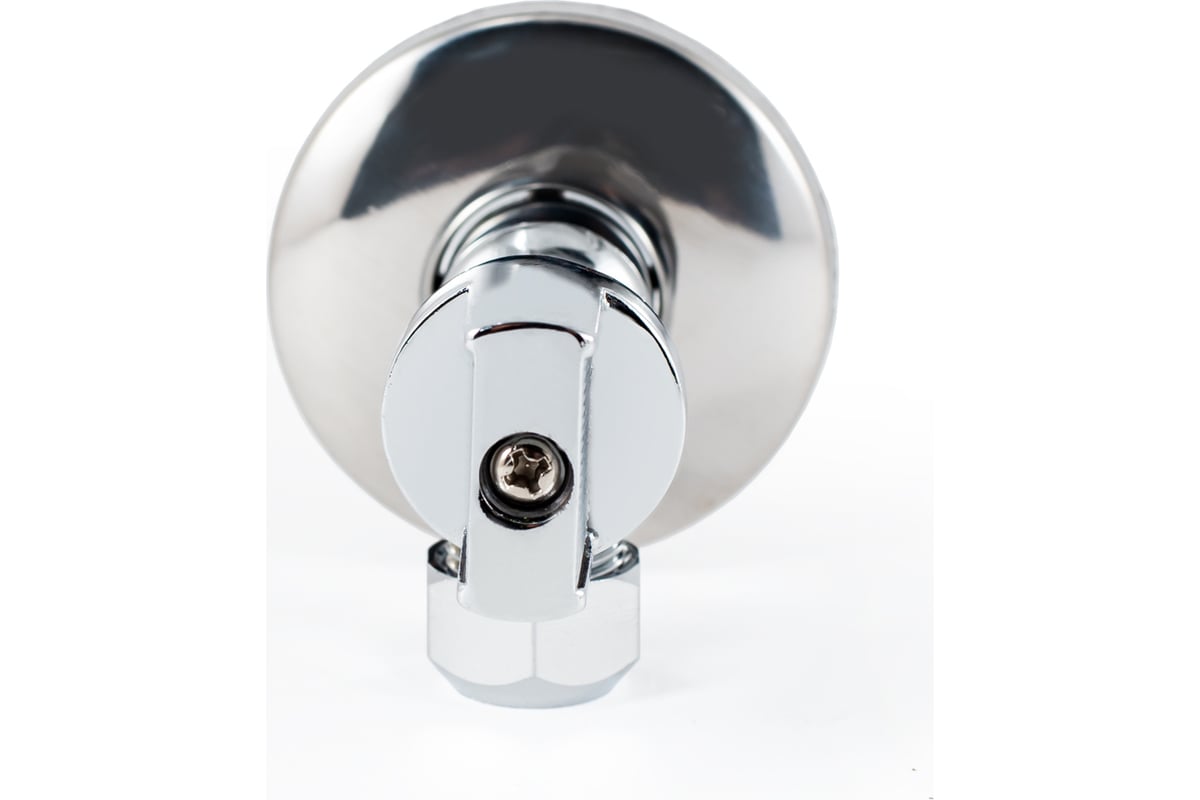 Угловой шаровой кран для бытовой техники PROFACTOR PF CHROME н/цанга 1/2 дюйма х 10 мм PF BAV 357C